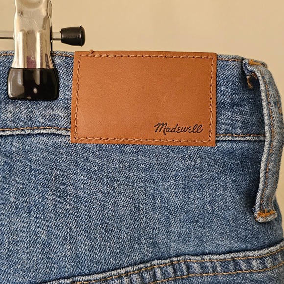 MADEWELL Women's Slim Wide- Leg Crop Blue Jeans in Garrett Wash Sz 35 - Picture 3 of 16